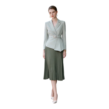 Olive green Pleated skirt